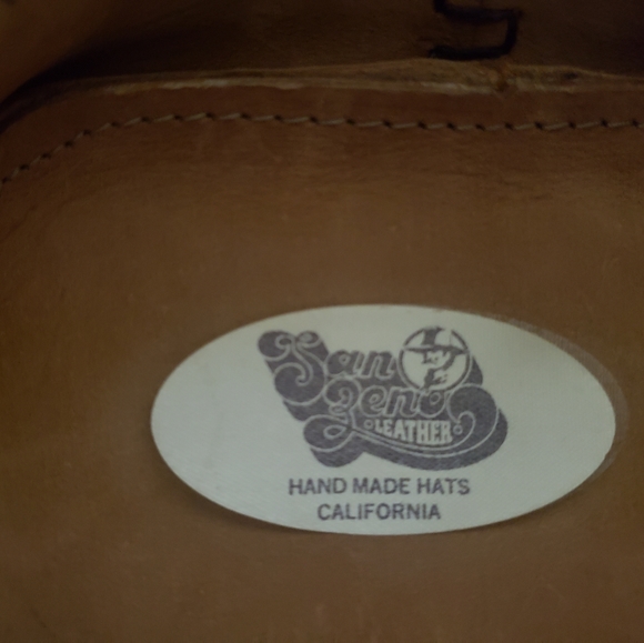 Vintage CaliforLeather Company San Zeno Handcrafted Leather Adventure Hat *Good* - Picture 5 of 8